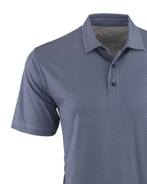 Vantage Apparel Men's Collegiate Premium Moisture Wicking Stretch Fit Diamond Print Polo, Auburn Tigers, Navy, Medium