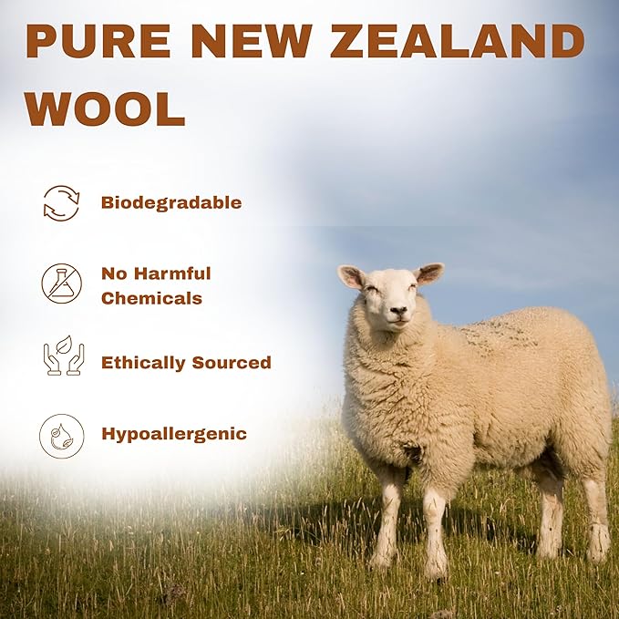 Woolly’s Wool Dryer Balls (Pack Of 6) | 100% Pure New Zealand Wool | Reduces Drying Time up to 40% | Chemical-Free Fabric Softener