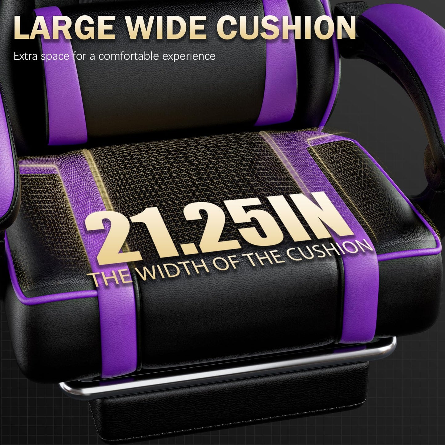 Gaming Chair, Computer Chair with Footrest and Lumbar Support, Ergonomic Video Game Chair with Headrest, Height Adjustable Gamer Chair Office Desk Chair, Purple