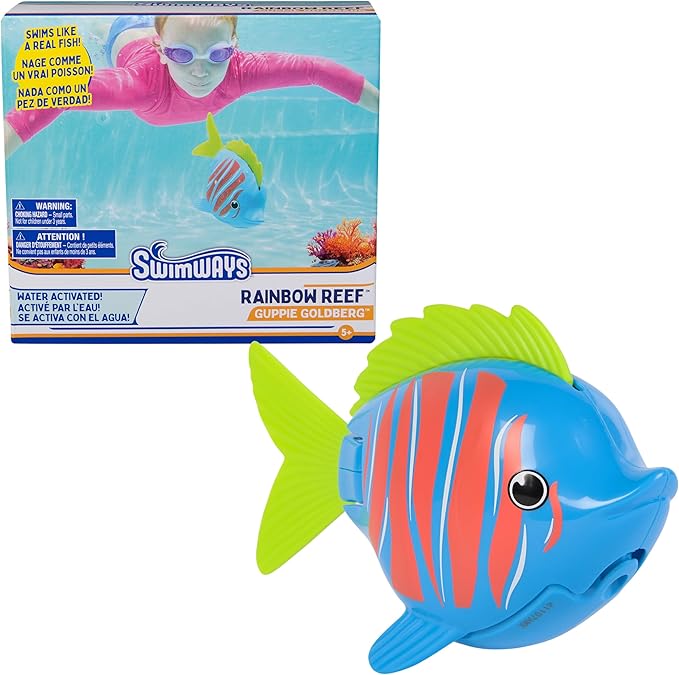 SwimWays Rainbow Reef Fish Toy, Kids Swimming Accessories & Water Toys, Learn to Swim Pool Toys for Kids Ages 5 & Up, Batt...
