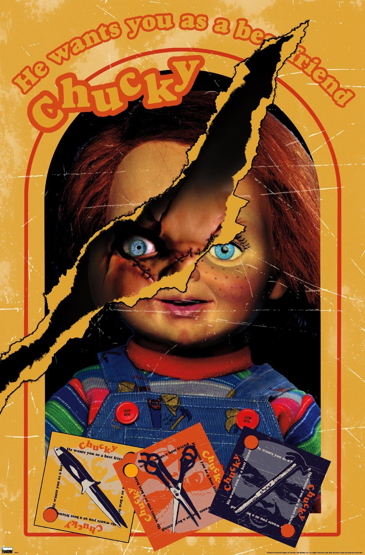 Trends International Chucky: Let's Be Friends - Box Wall Poster, 34L x 22.4W, Unframed Version