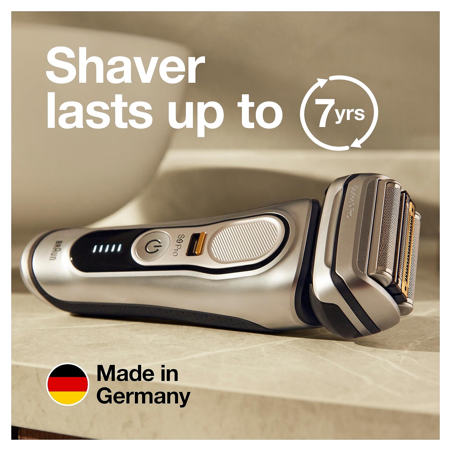 Braun Series 9 Pro 9487cc Electric Razor for Men, Wet & Dry, Rechargeable, Electric Shaver with Clean & Charge Station and ProCare Attachment, Holiday Gifts for Men