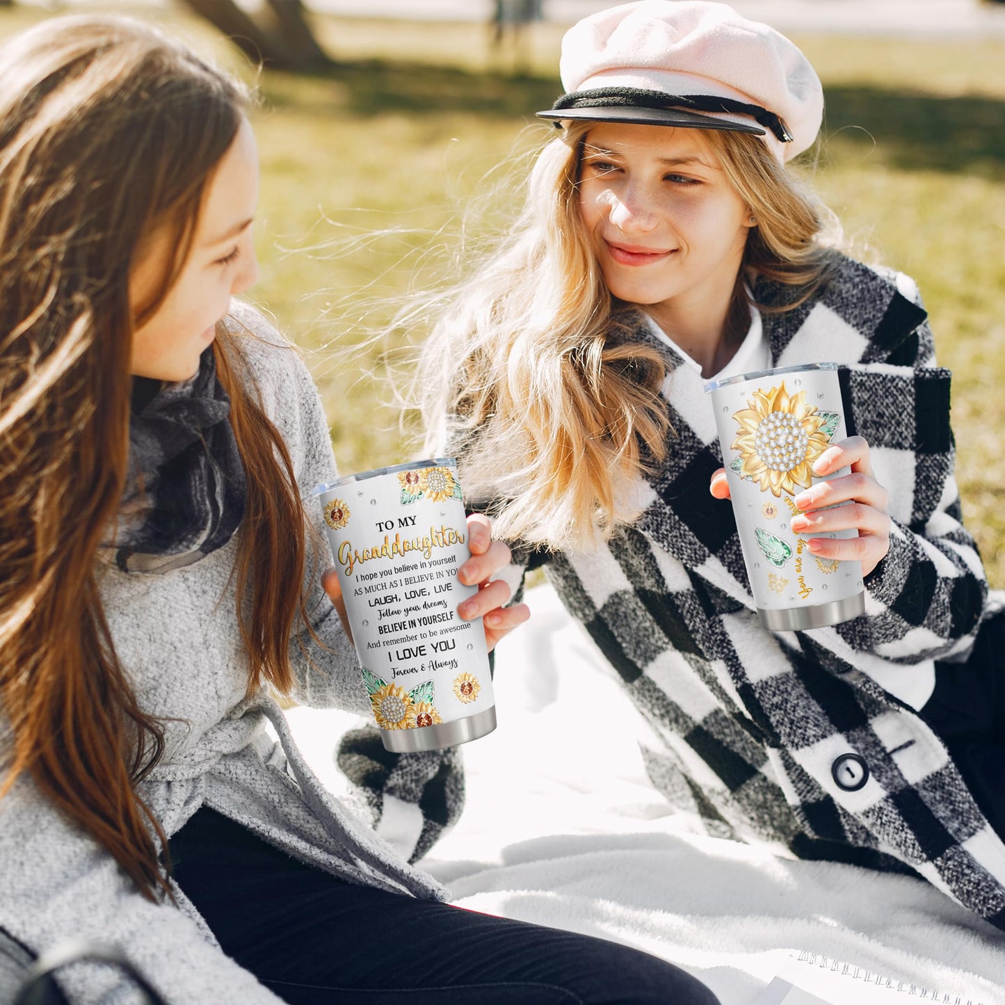 Muilzon Granddaughter Gifts from Grandma/Grandpa Tumblers 20oz - Birthday Christmas Graduation Gifts for Granddaughter - Best Gift Ideas for Granddaughters