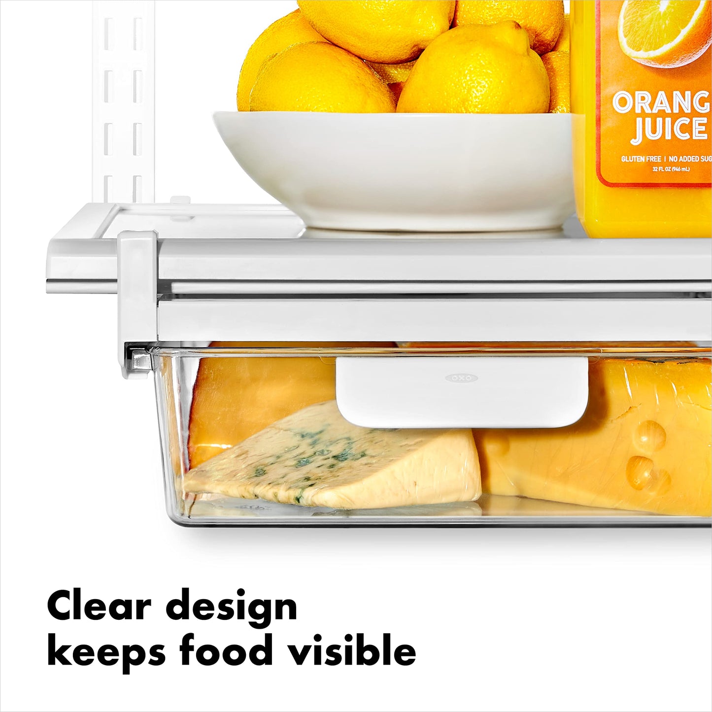 OXO Good Grips Fridge Undershelf Drawer 14 in - for Deli Meat, Cheese, Produce and More (Pack of 4)