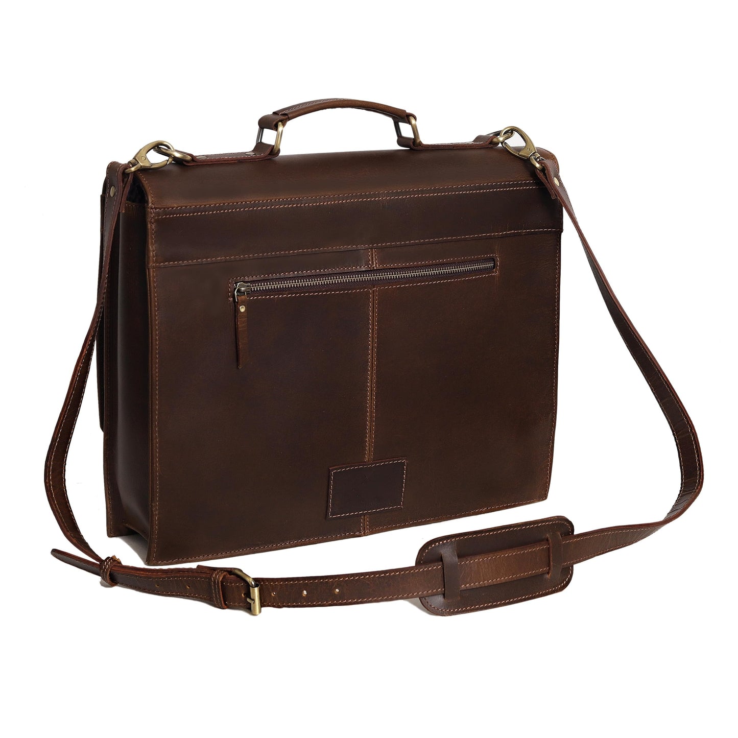 Leather Farm Messenger Bag for Men & Women 16 Inch – Premium Vintage Handmade Laptop Briefcase Satchel, Mens Leather Shoulder Crossbody Bag, Genuine Leather Computer Bag with Adjustable Strap Brown