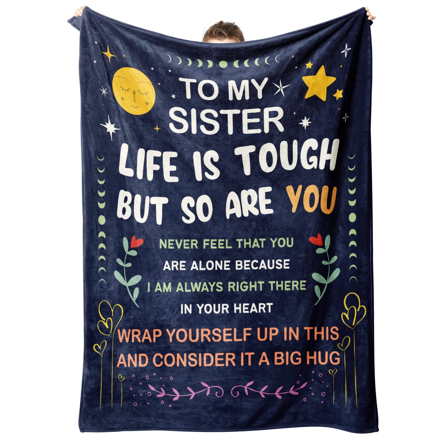 Niyewsor Sister Gifts Blanket, Sister Birthday Gifts, Sisters Gift from Sis, Gift for Big/Little Sisters on Graduation, Mothers Day, Chrismtas, to My Sis Soft Throw Blanket, 60" x 50"