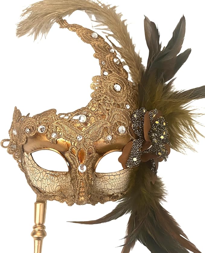 MasqStudio Brocade Lace Masquerade Ball Mask Burlesque Mardi Gras Birthday Prom Wedding Party