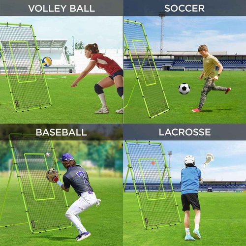 Volleyball Rebounder Net 7x4 ft Volleyball Rebounder Bounce Back Training Equipment for Volley Ball Practice Volleying Bumping Spiking Lacrosse Training with Five Adjustable Rebound Angles