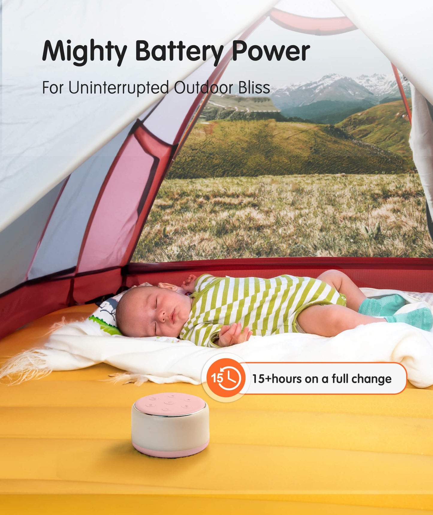 FamiSym Portable Sound Machine for Babies Kids Sleeping – Rechargeable, 7 Colors Night Light, 34 Soothing Sounds, Baby Sleep Soother, Lullaby White Noise Machine, Shush, Baby Shower, Registry Gift
