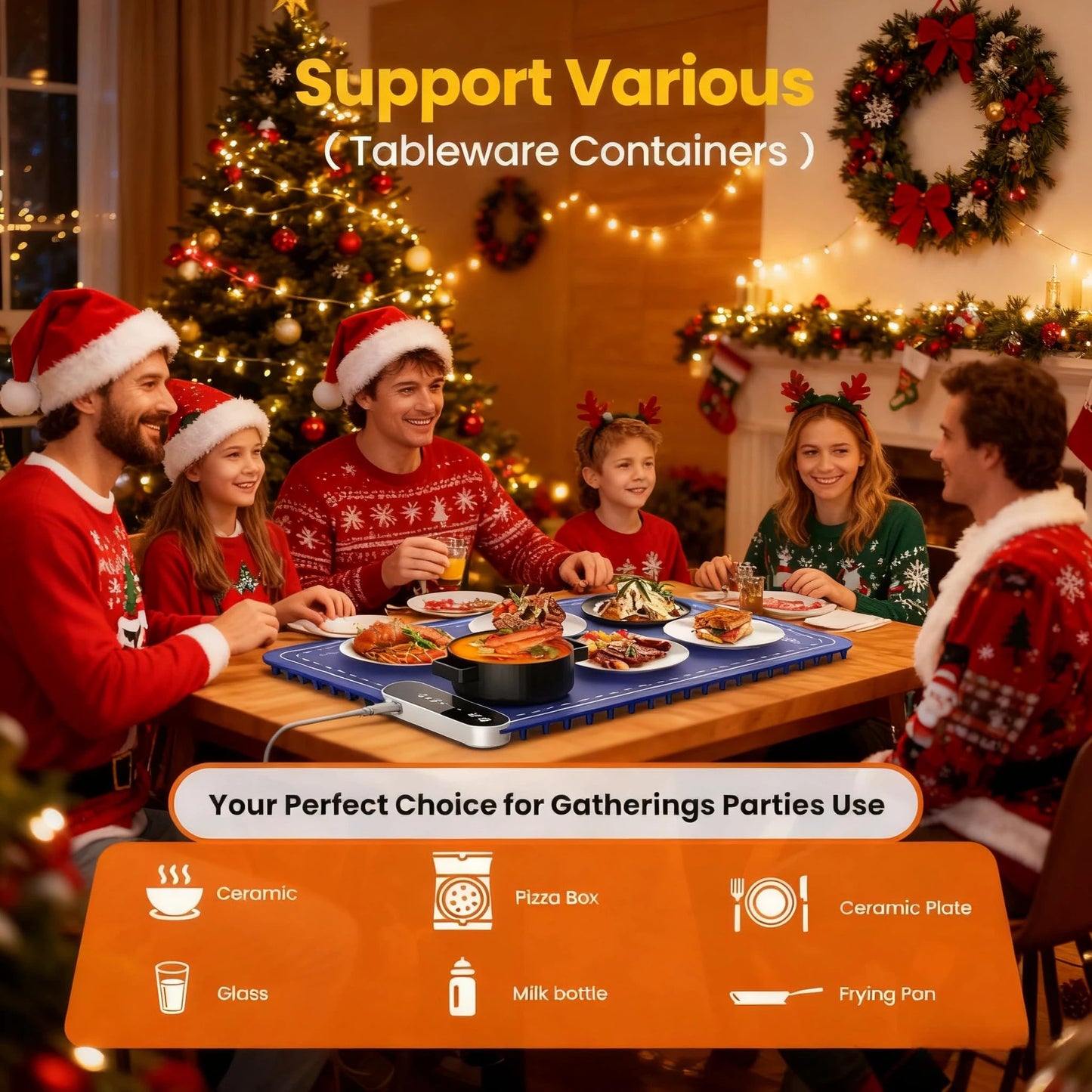 Warming Mat for Food, Upgrade 248℉ Electric Food Warming Mats for Countertop and 9-Level Temperature Food Warmer, Silicone Heating Mat for Buffets, Party, Perfect Gifts for Men/Women/Mom/Dad