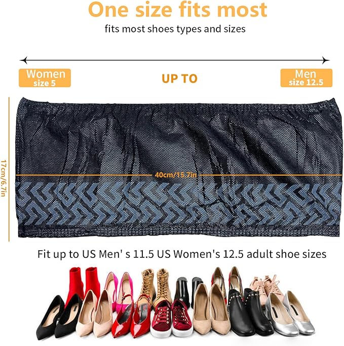 Shoe Covers Disposable 200 Pack (100 Pairs) - Durable, Non-Slip, Water Resistant, and Recyclable Boot Covers for Indoor and Outdoor Use - One Size Fits Most (Non-woven-Black)