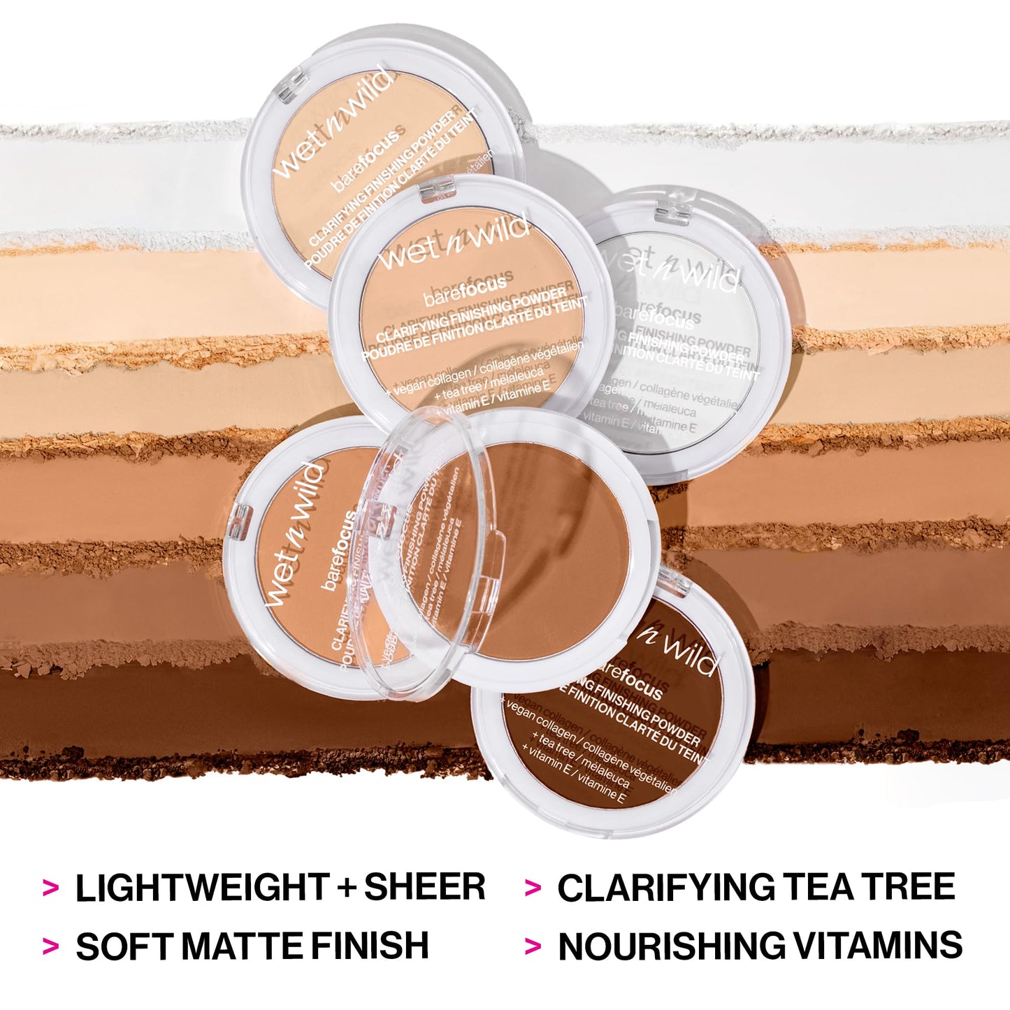 wet n wild Bare Focus Clarifying Finishing Powder | Matte | Pressed Setting Powder Medium-Tan