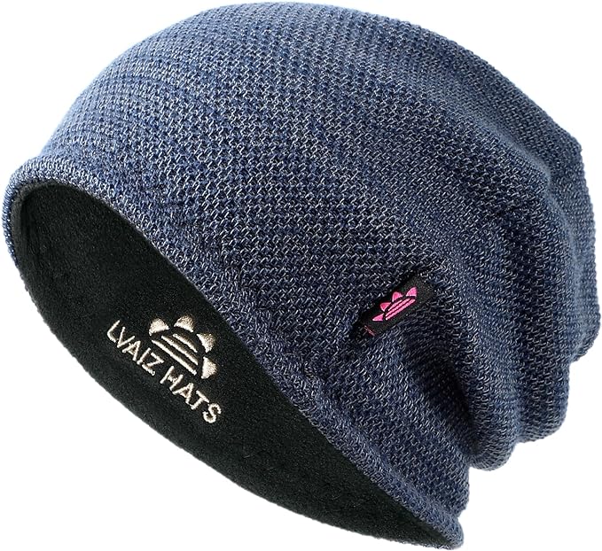Lvaiz Mens Winter Beanie Hat Warm Fleece Lined Skull Cap for Men Reversible Women Windproof Watch Hat Knit Warm Unisex Beanie
