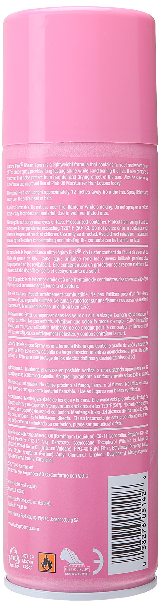 Lusters Pink Sheen Spray 15.5 Ounce With Sunscreen (414ml) (Pack of 2)