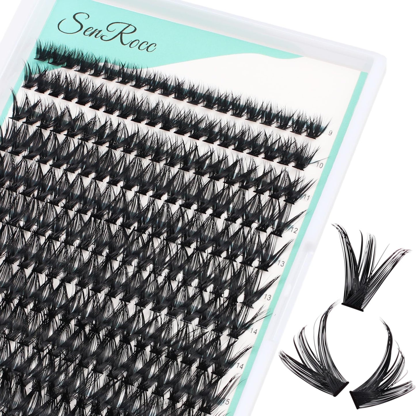 Individual Lashes 9-16mm Mixed Tray 240pcs Cluster Lashes Natural Look 60D C Curl DIY Eyelash Extension Volume Lash Clusters Eye