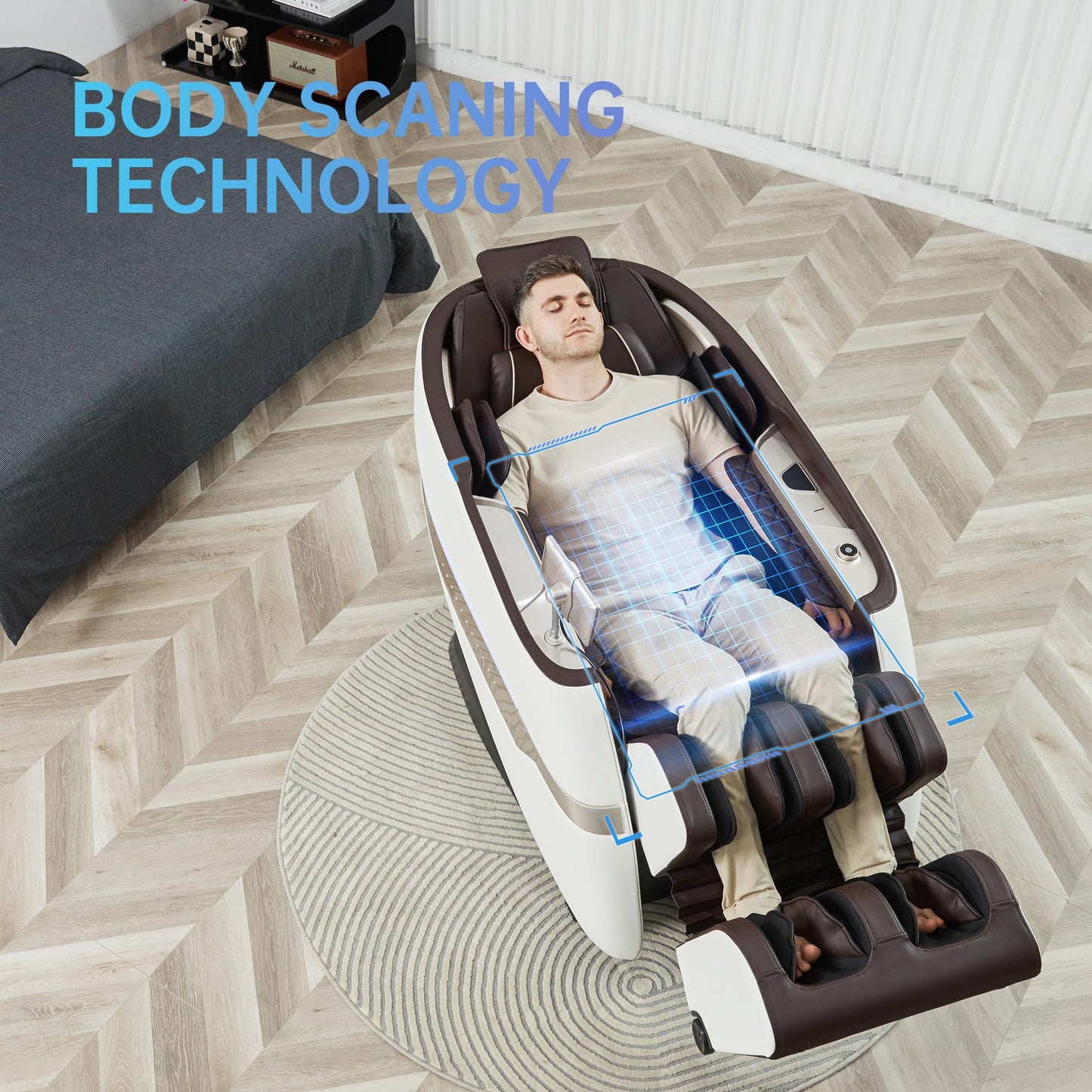 Real Relax Massage Chair, SL Track Full Body Zero Gravity Massage Chair Recliner with 18 Modes Yoga Stretch Blurtooth Heating APP Control, Favor 09 Brown