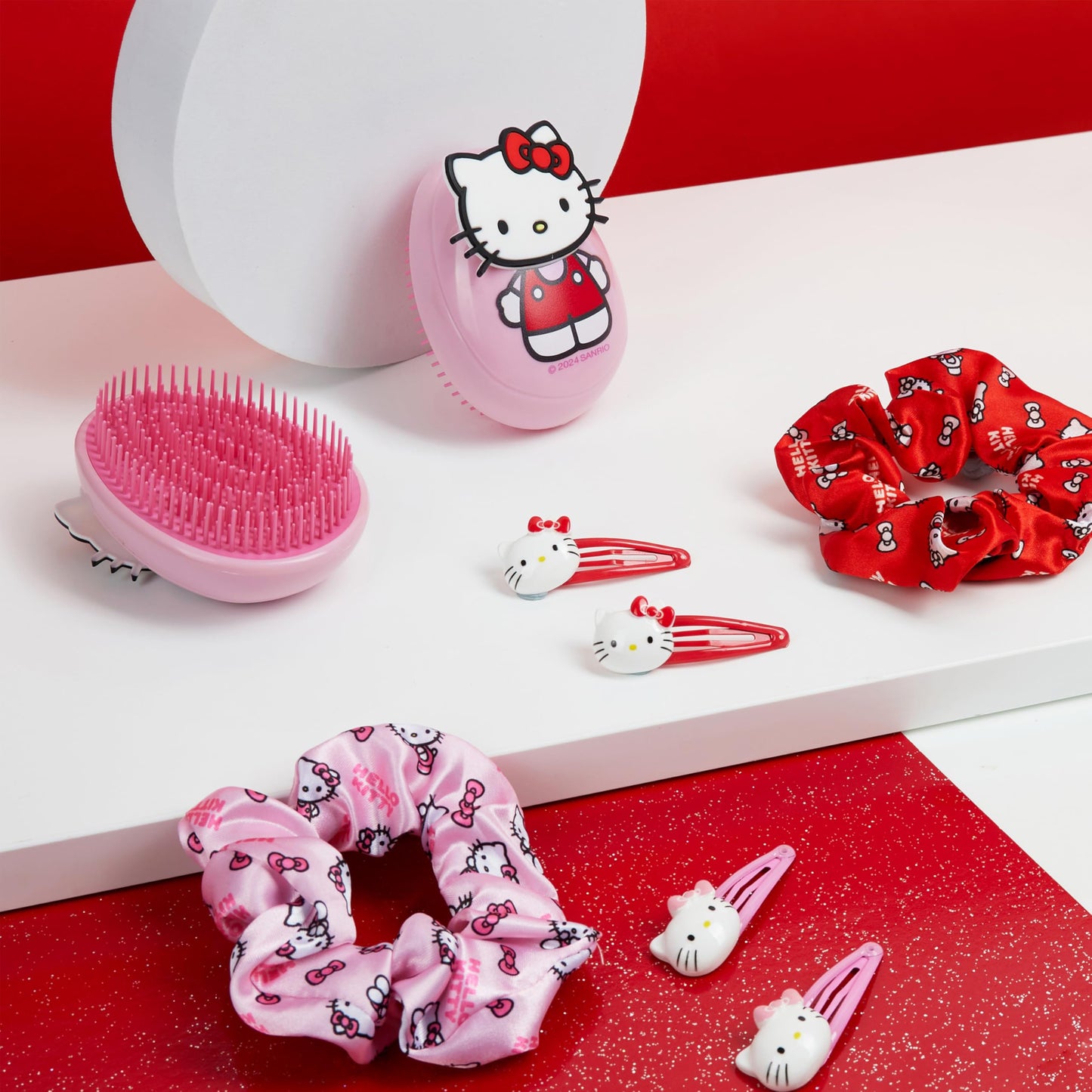 Hello Kitty Detangle Hair Brush for Women, Teenagers, and Girls, Kawaii Hair Accessories - Cute Gifts for Her (Hello Kitty Brush