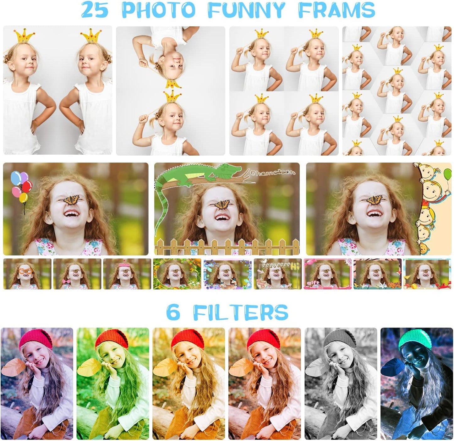 ARNSSIEN Kids Camera, Toddler Kid Digital Camera with 180°Flip Lens & 2.4in IPS Screen, Birthday Festival Gifts Present Toy for 4 5 6 7 8 9 10 11 Year Old Girls/Boys, 32 GB Card Included, X101