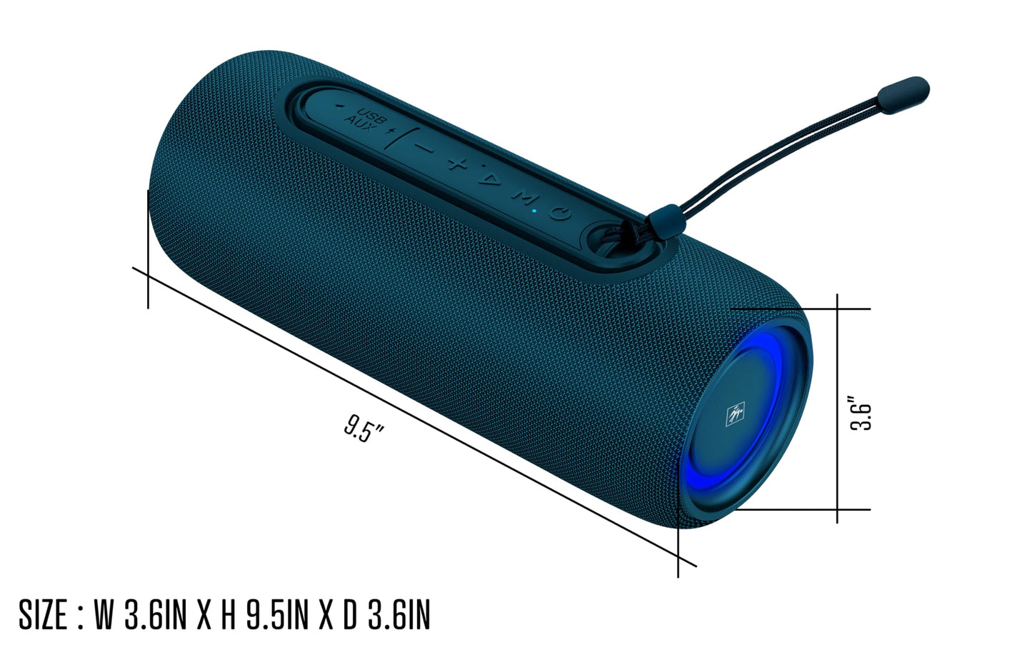Fisher Portable Bluetooth Speaker IPX5 Waterproof Speaker, 14W PEAK Power Bluetooth Stereo, 8H Playtime, LED Lights, TWS, BT 5.3, Built-in Mic, Hands Free Calling, Wireless Electronics, Home & Outdoor