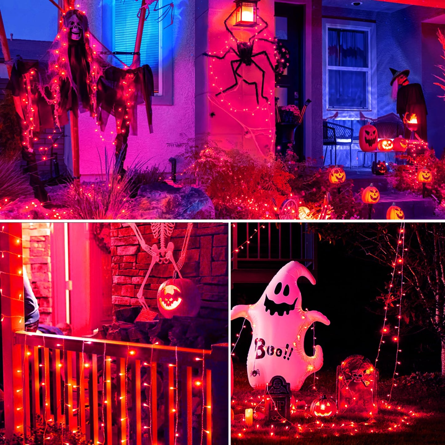 ILLUMINEW Halloween Decorations 300 LED String Lights Plug-in, 8 Modes 108ft Orange Purple Halloween Fairy Lights for Party Bedroom Indoor Outdoor Decor