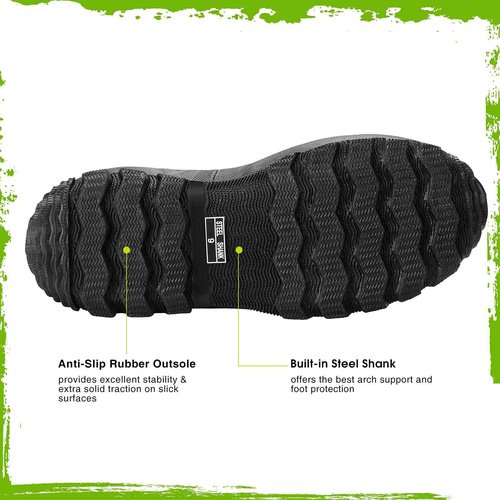 TIDEWE Rubber Boots for Men, 5.5mm Neoprene Insulated Rain Boots with Steel Shank, Waterproof Mid Calf Hunting Boots, Sturdy Rubber Work Boots for Farming Gardening Fishing (Next Camo G2 Size 10)