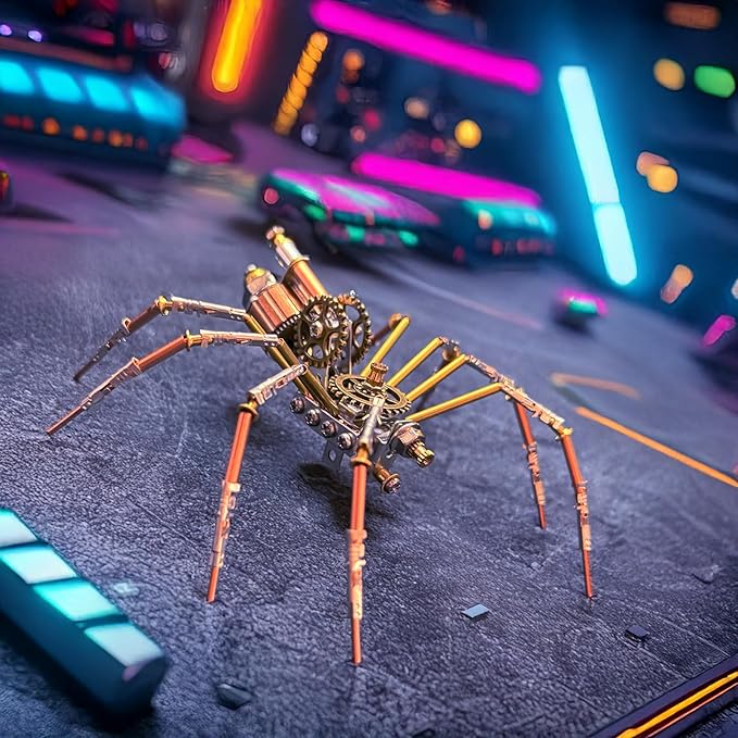 Mechanical Insect Bug Spider Sculpture, Metal Model Kits, Adult Hobby Kits for Men,Arts & Crafts,DIY Projects Metal Building Mens Birthday Gift, Fun (Mechanical Spider C)