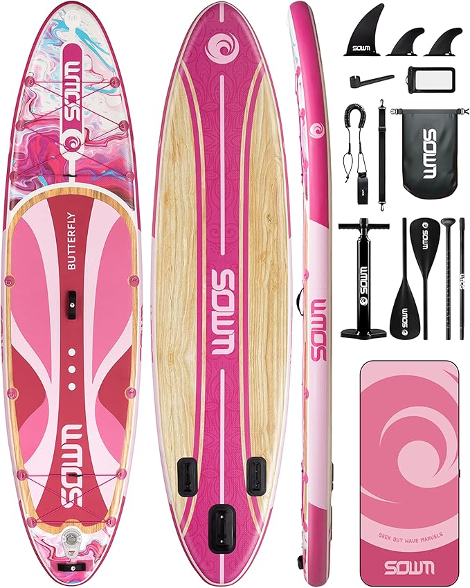 SOWM Inflatable Paddle Boards 11'x33'', Stand Up SUP Paddle Board Inflatable for Adults Youth, Extre Wide & Non-Slip Sup o...