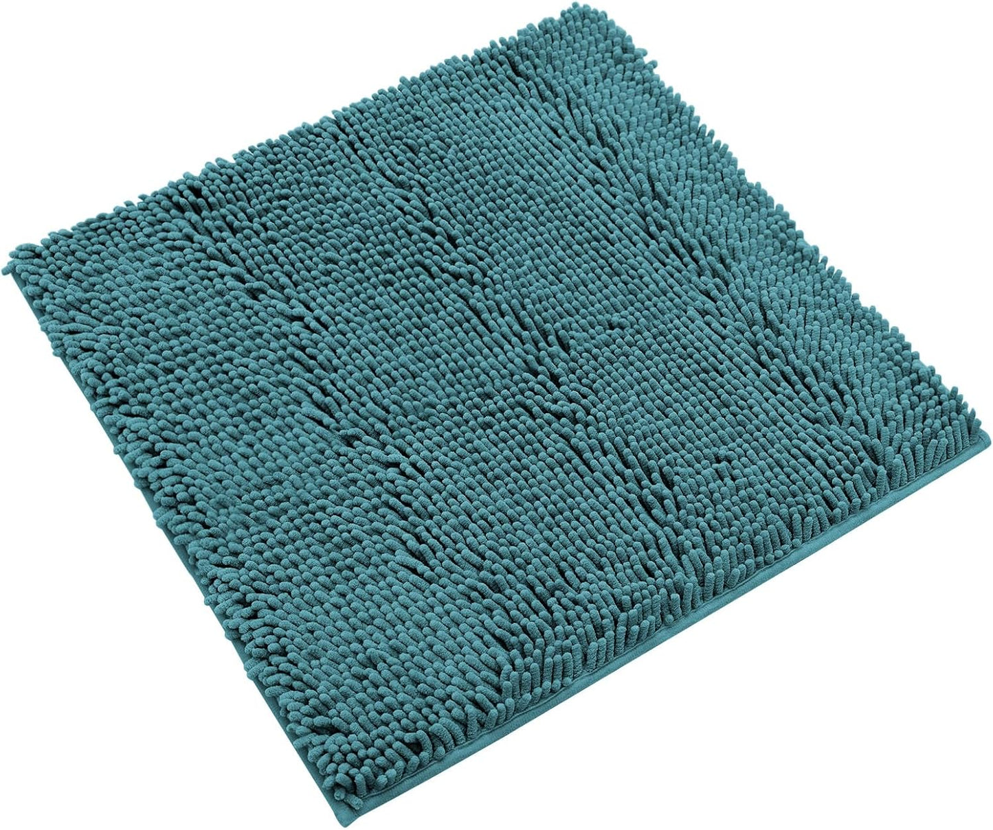 Non-Slip Bath Rug,Extra Soft Microfiber Bedroom Shag Carpet with Anti-Slip Backing,Water/Dust Absorbent Fast Dry Shower Mat,Sound Insulated Stairs Pad,Machine Washable (Turquoise,24 x 24 Inches)