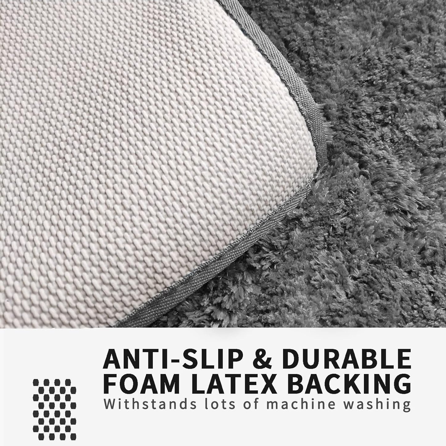 FIFU Bathroom Runner Rug 24" W x 60" L, Bath Mats for Bathroom, Bedroom & Kitchen, Non-Slip Rubber Latex Backing, Comfort & Soft Shower Bathmat & Carpet for Sink, Home & Hallways, Dark Gray