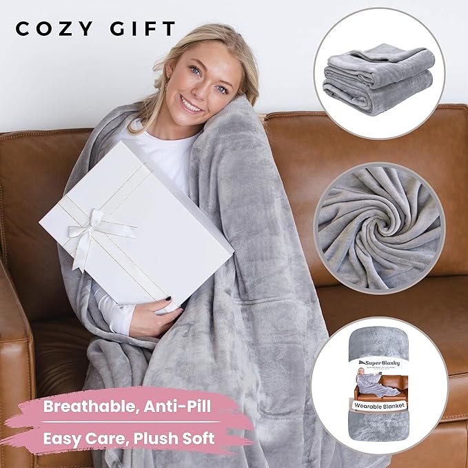 Wearable Blankets for Women, Adult Wearable Blanket Men, Valentine's Day Gifts for Her, Wife Birthday Gift Ideas
