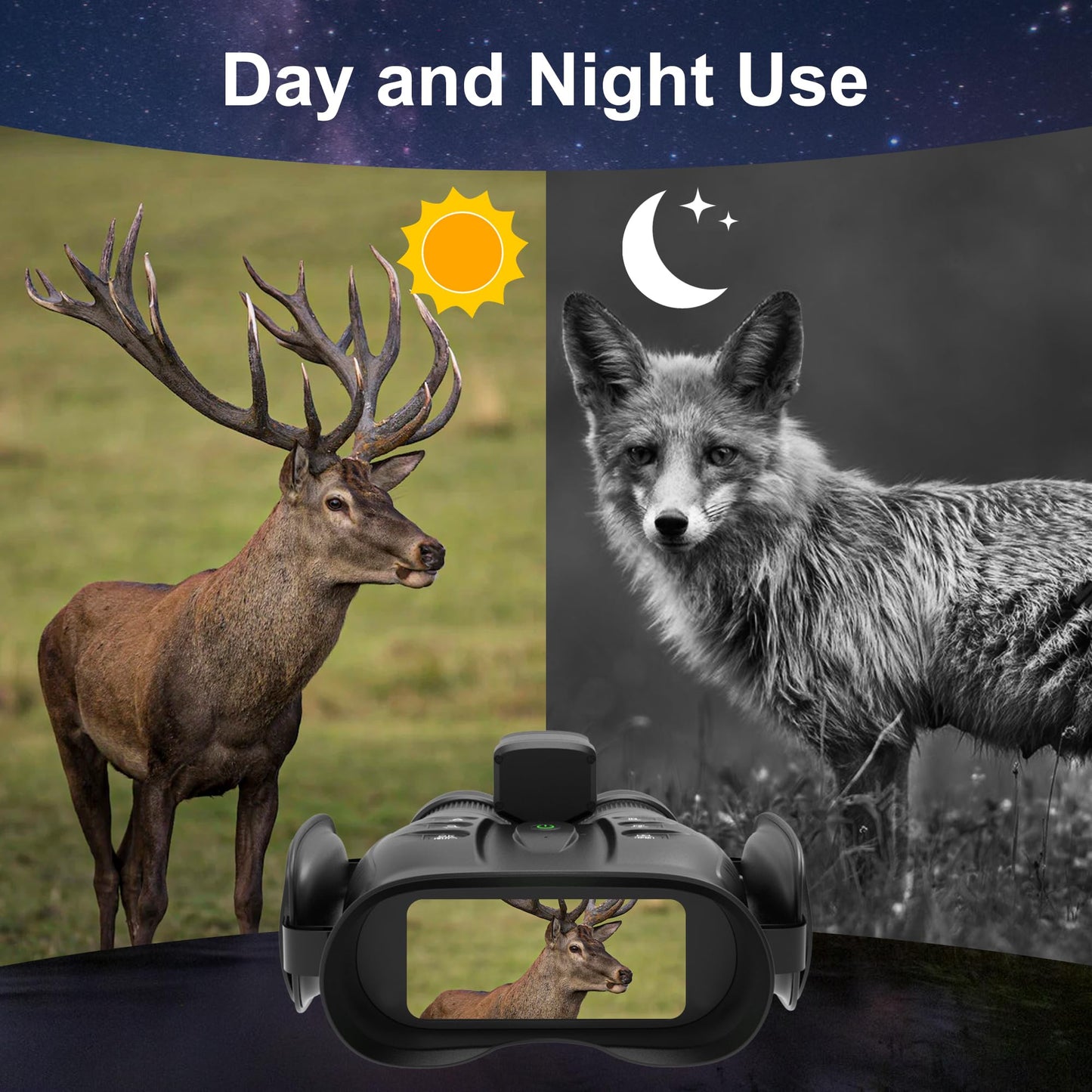 oneleaf.ai Find NV200 4K 50mm & 70mm Day/Night Vision Binoculars with Rangefinder