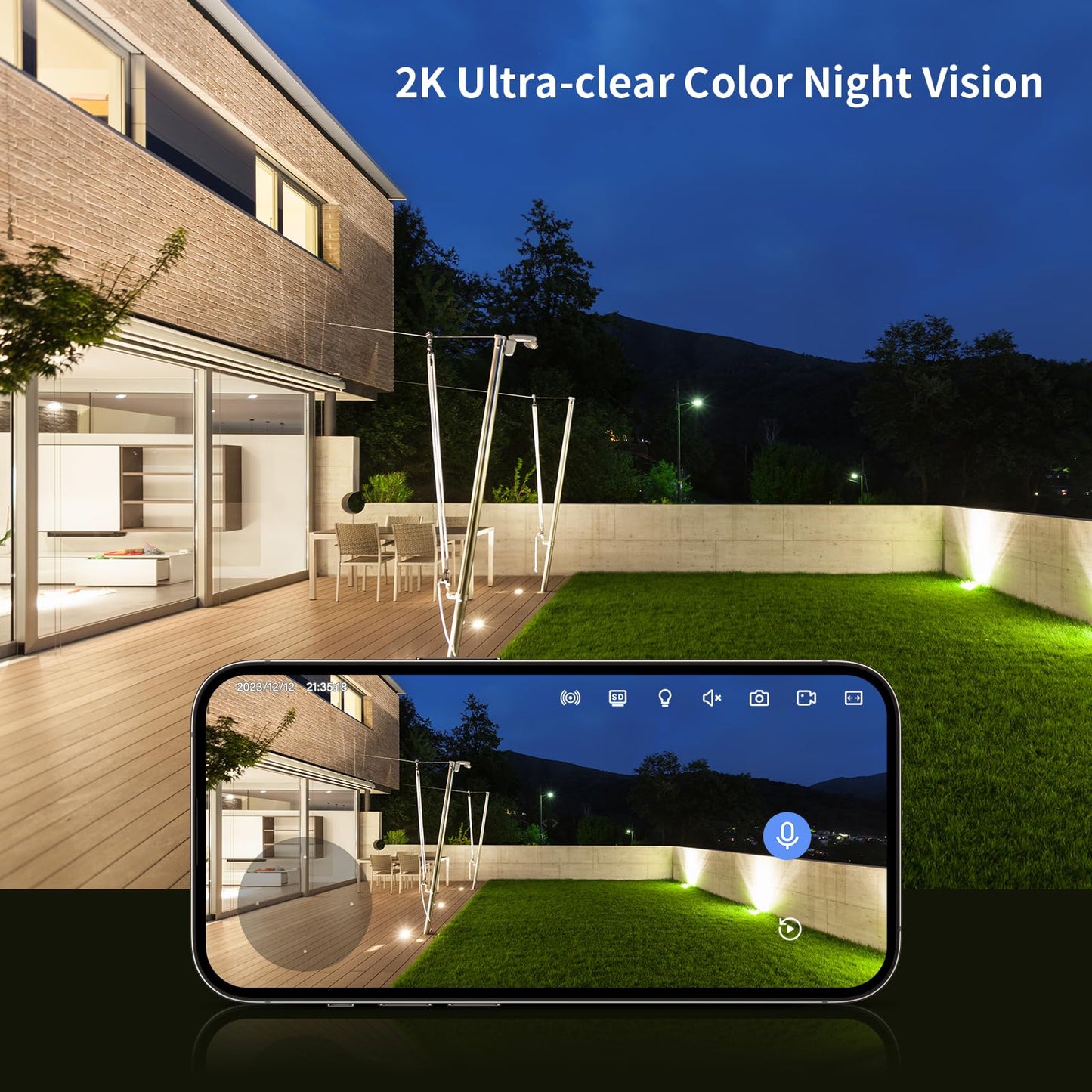 Jennov Outdoor/Indoor Security Cameras 5Ghz/2.4Ghz, 2K Hd Wifi/Color Night Vision/Motion Detection /2-Way Audio/Ip66 Waterproof