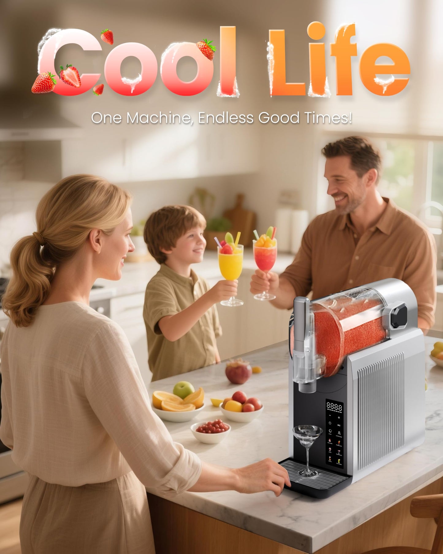 Slushie Machine, EASTPUS 68oz No Ice Needed, Frozen Drink & Soft Serve Maker, Rapid Freeze, 6 Presets, Self-Cleaning – For Slushies, Margaritas, Smoothies, Milkshakes, Frappés & More (2025 Version)