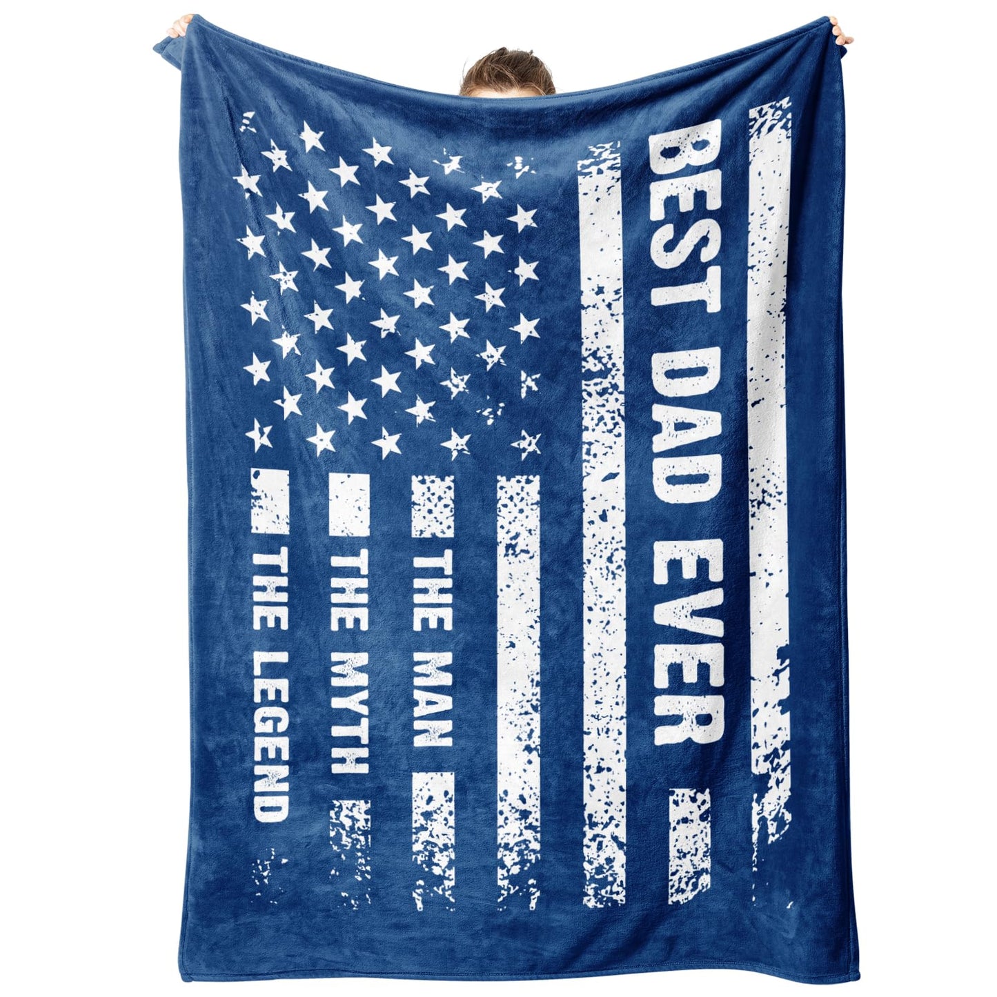 Craftique Birthday Gifts for Dad- Cool Flag Blanket with The Man The Myth The Legend- Dad Birthday Gift, Soft Blanket Throw for Bed Sofa Napping Camping, 60”×50”