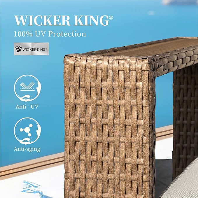 8 Pieces Modular Patio Furniture Set,Outdoor Wicker Conversation Set with Swivel Chairs and Ottomans,All Weather Patio Conversation Set for Lawn Garden Backyard,Beige