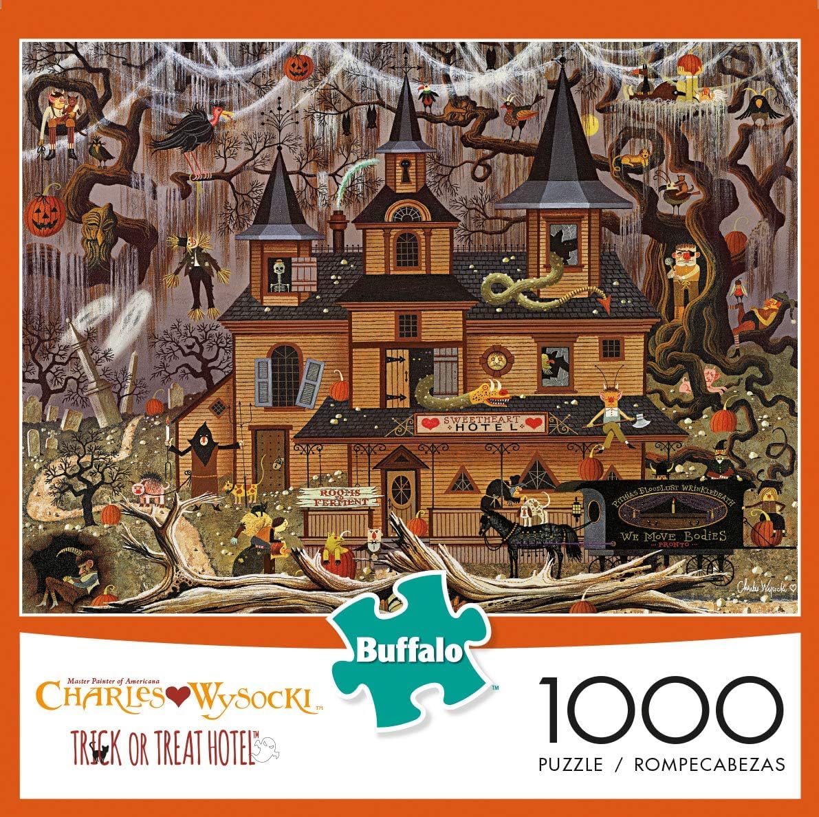Buffalo Games - Charles Wysocki - Trick or Treat Hotel - 1000 Piece Jigsaw Puzzle