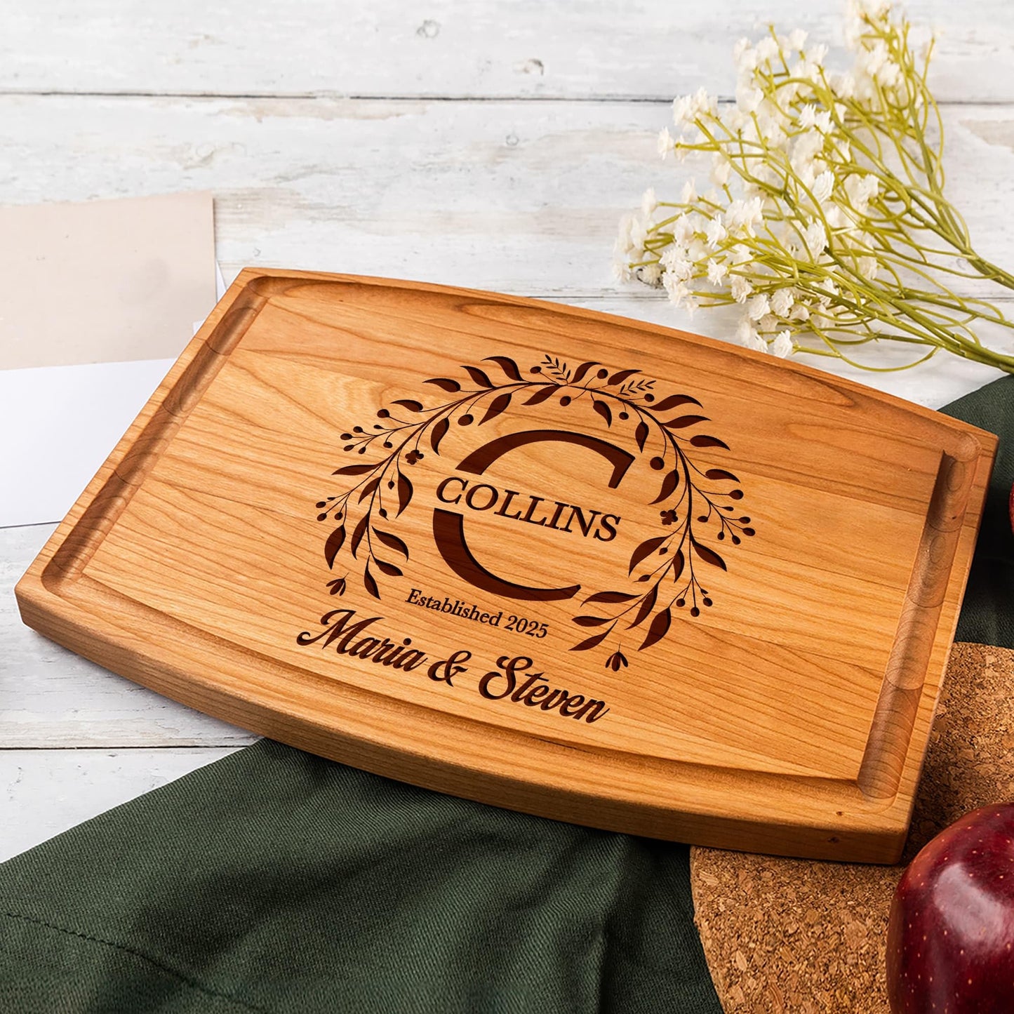 Wedding Gifts for Couples 2025 - Personalized Cutting Board, Bridal Shower Gifts, Engagement Gifts for Couples, Anniversary, Housewarming, Christmas Gift for Couples or Family