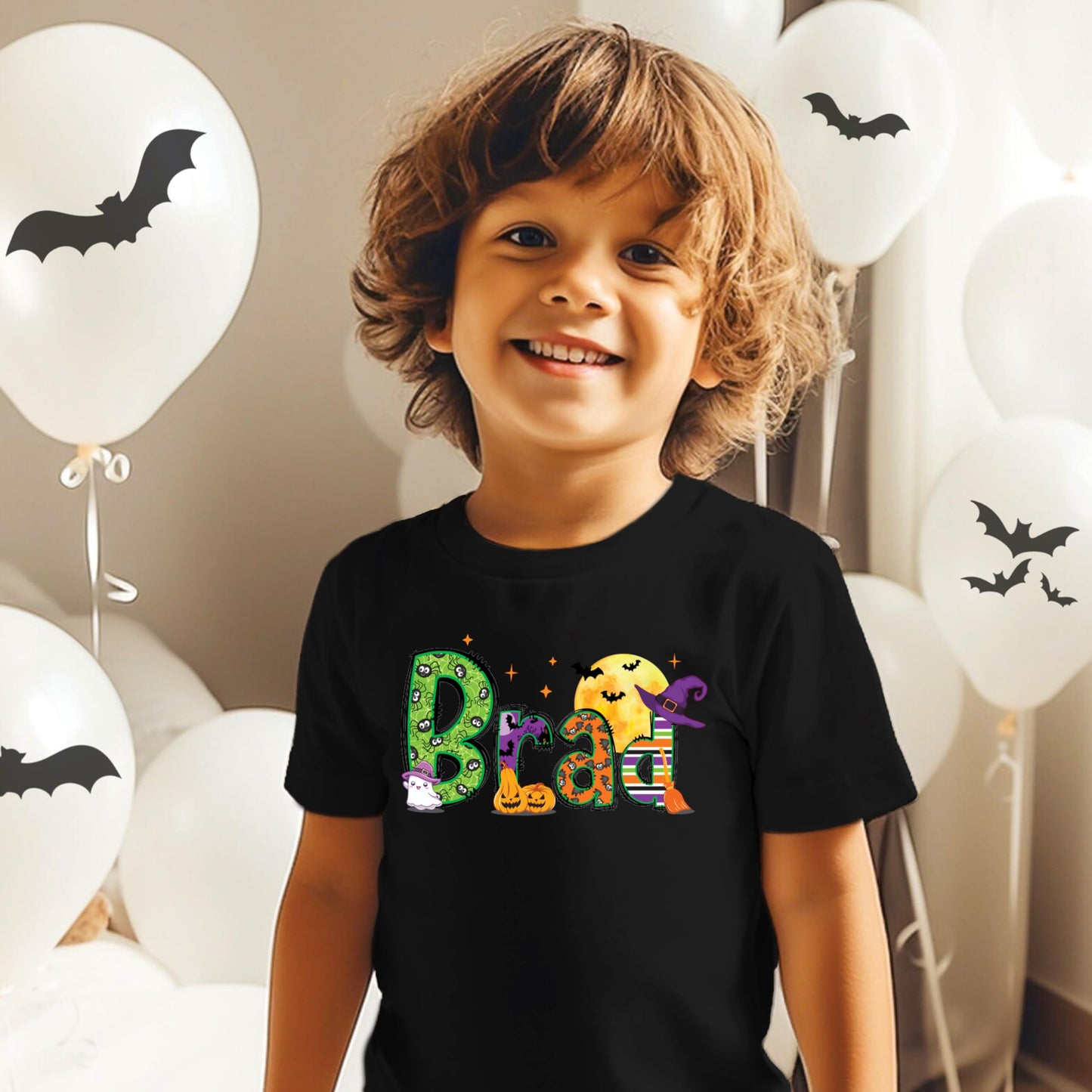 Halloween Custom Name Little Pumpkin Witch Youth Costume Shirt, Spooky Ghost Tee