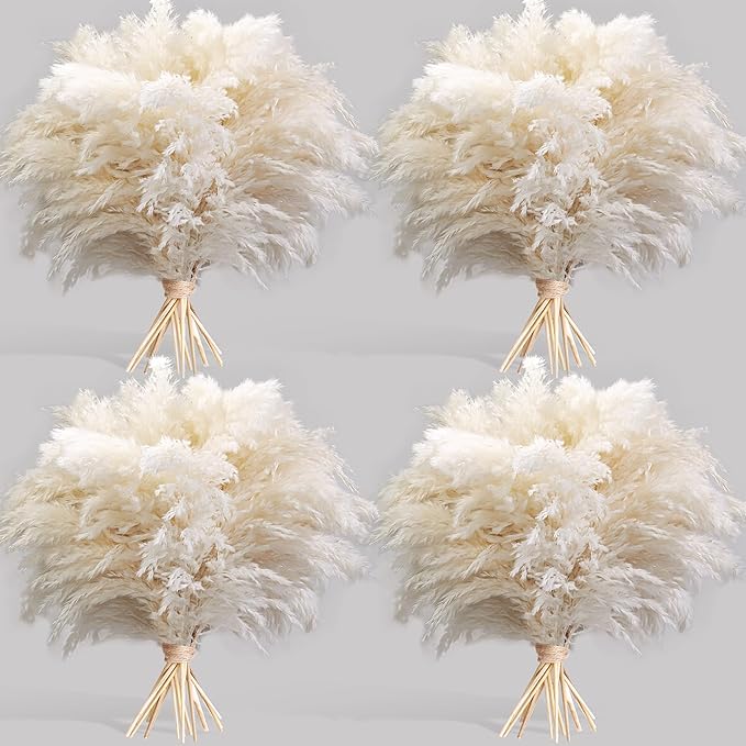 40PCS White Pampas Grass for Home Decor - Elegant Boho Decor - Premium Quality Pampas Grass Stems - Perfect for House, Nur...