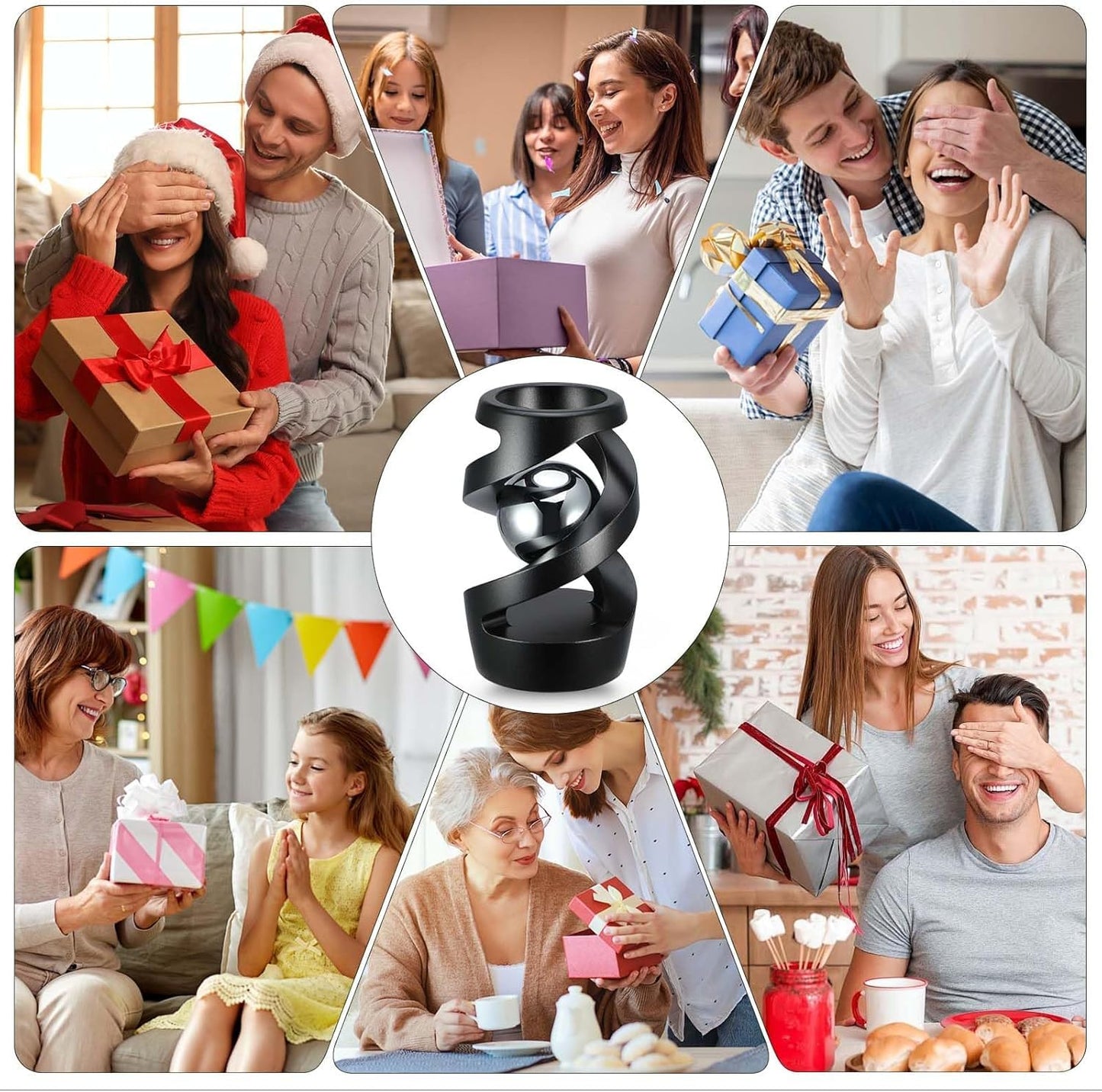 Kinetic Desk Toys - Kinetic Desktop Fidget Spinner Toys for Stress & Anxiety Relief, Desk Fidgets for Adults with ADHD, Office Desk Gadget Gift for Adults/Kids