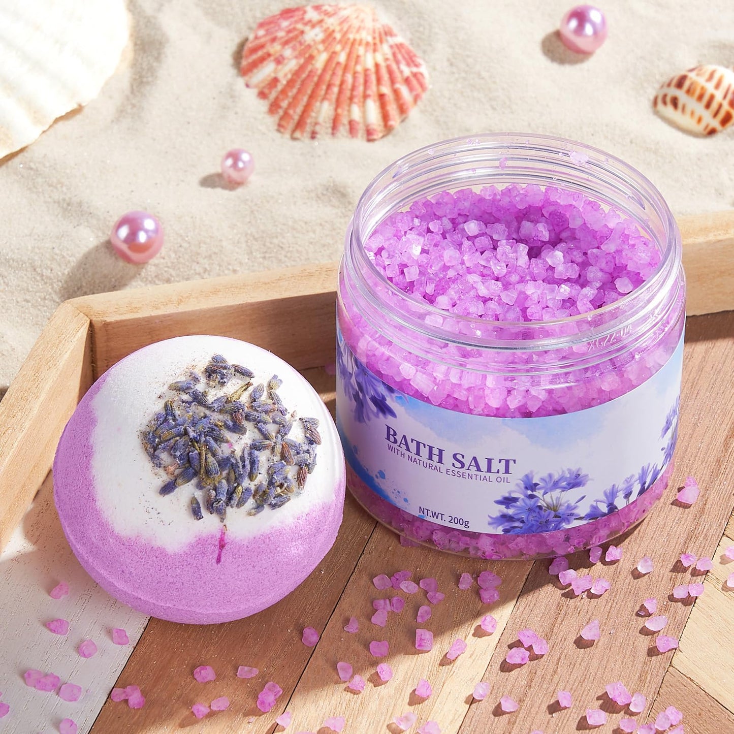 YFONG Spa Gifts for Women, Happy Birthday Gifts for Women, Self Care Get Well Soon Gifts Basket for Mom, Wife, Girlfriend, Sister, Best Friends, Thinking of You Purple Relaxing Gift Set - Lavender
