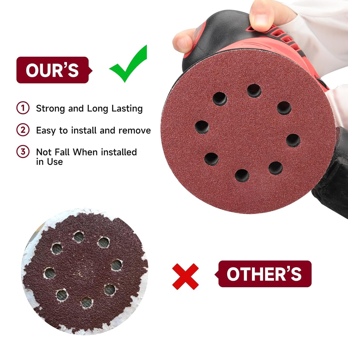 100 PCS 5 Inch Sanding Discs 400 Grit, Round Hook and Loop Sandpaper for Random Orbital Sander