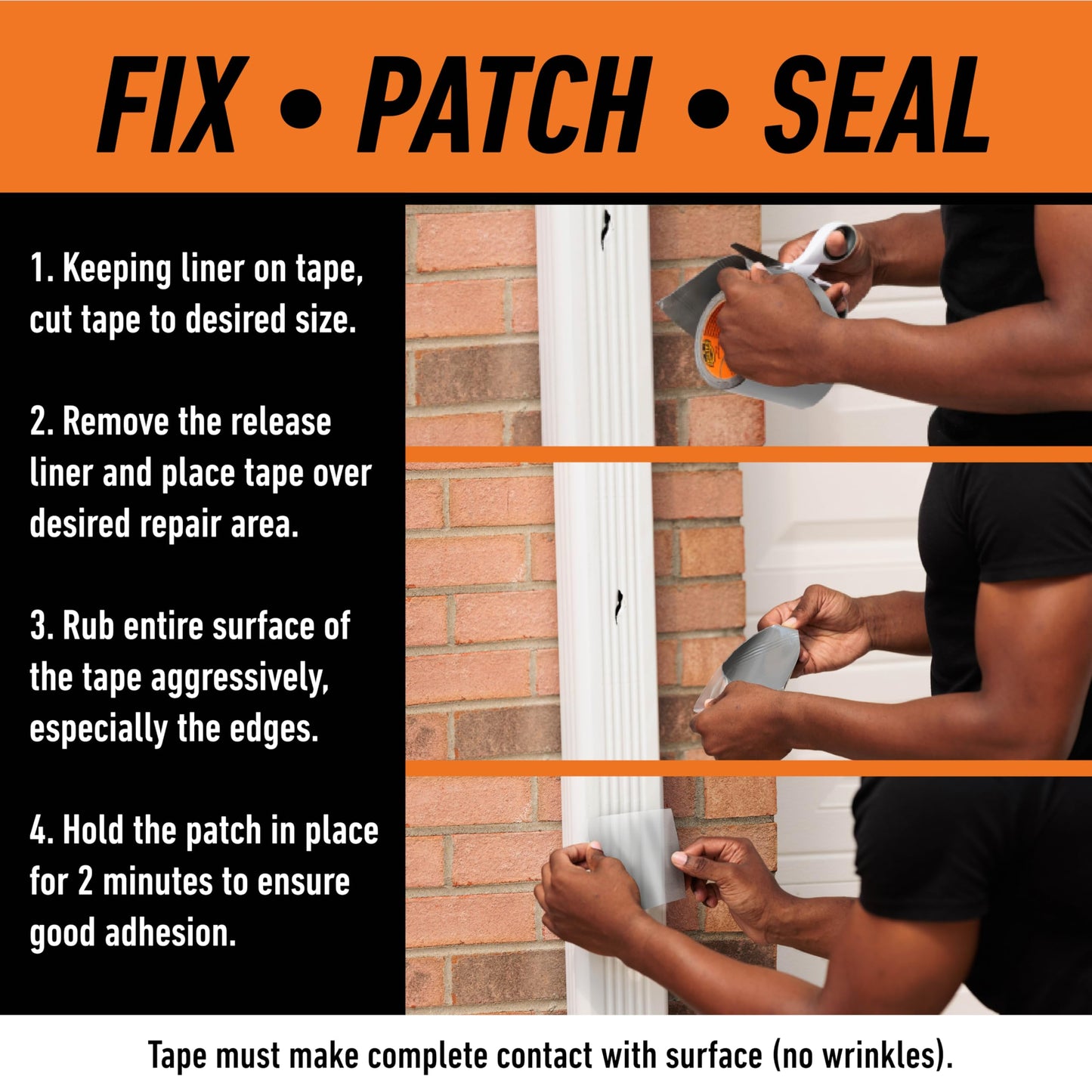 Gorilla Waterproof Patch & Seal Tape, Clear Tape, 4" x 8' (Pack of 1) - Permanent Weather Resistant Seal for Leaks and Repairs