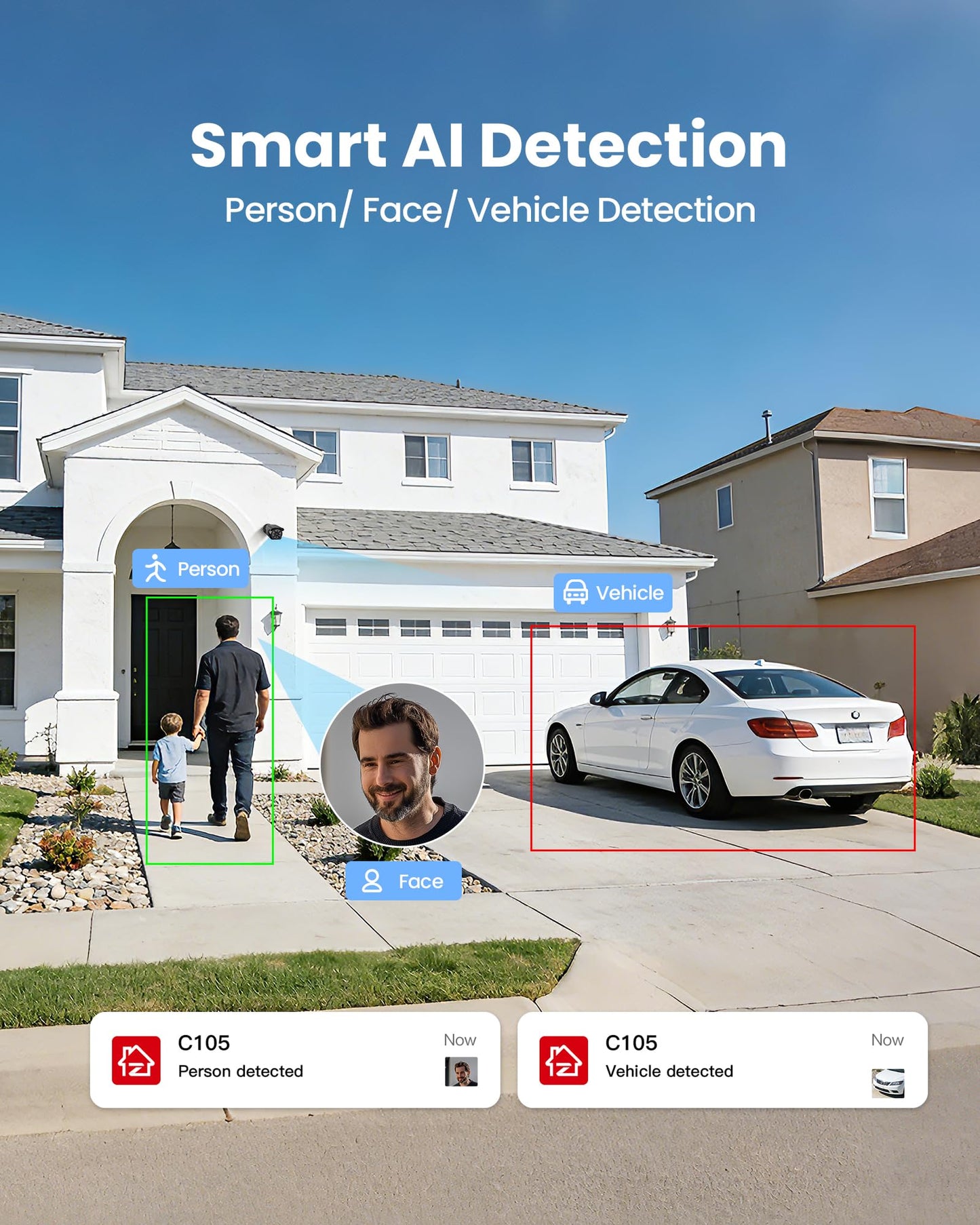 ZOSI 4K PoE Security Camera System, H.265+ 8CH NVR with 2TB HDD (16CH Expandable), 4 x 8MP Wired IP PoE Cameras Outdoor Indoor, Human/Face/Vehicle Detect, One-Way Audio, Color Night Vision, Spotlight
