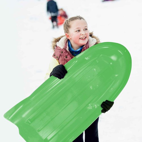 Era 46-inch Torpedo Adventurer Sled with Open Back — 1-2 Rider Plastic Toboggan, Green