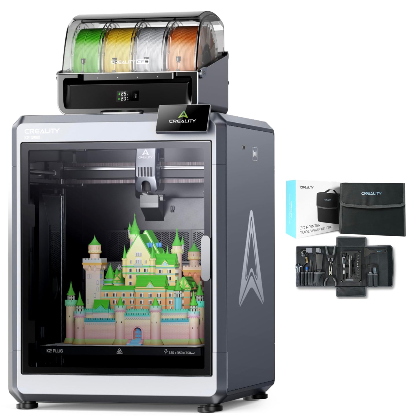 Creality K2 Plus Combo 3D Printer, Multi Color Printing with New CFS Bundle with Creality 3D Printer Tool Kit