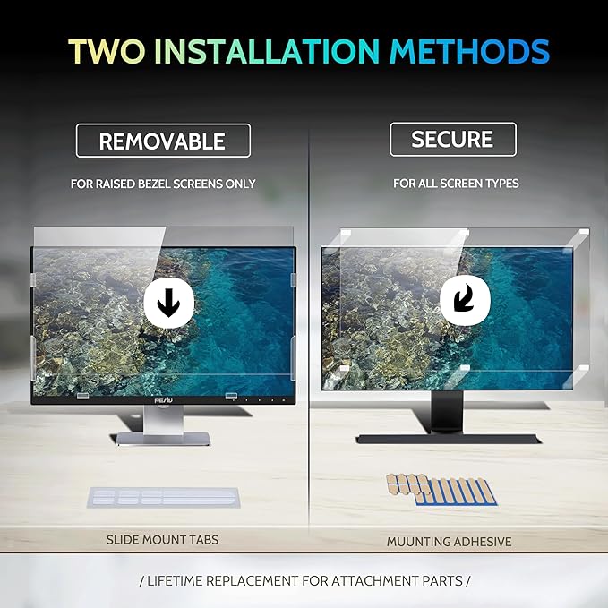 [2 Pack] 29 Inch Privacy Screen for Computer Monitor 21:9 Aspect Ratio, Eye Protection Anti Blue Light Glare Shield, 29inch Removable Black Blackout Anti Spy Desktop Security Private Filter