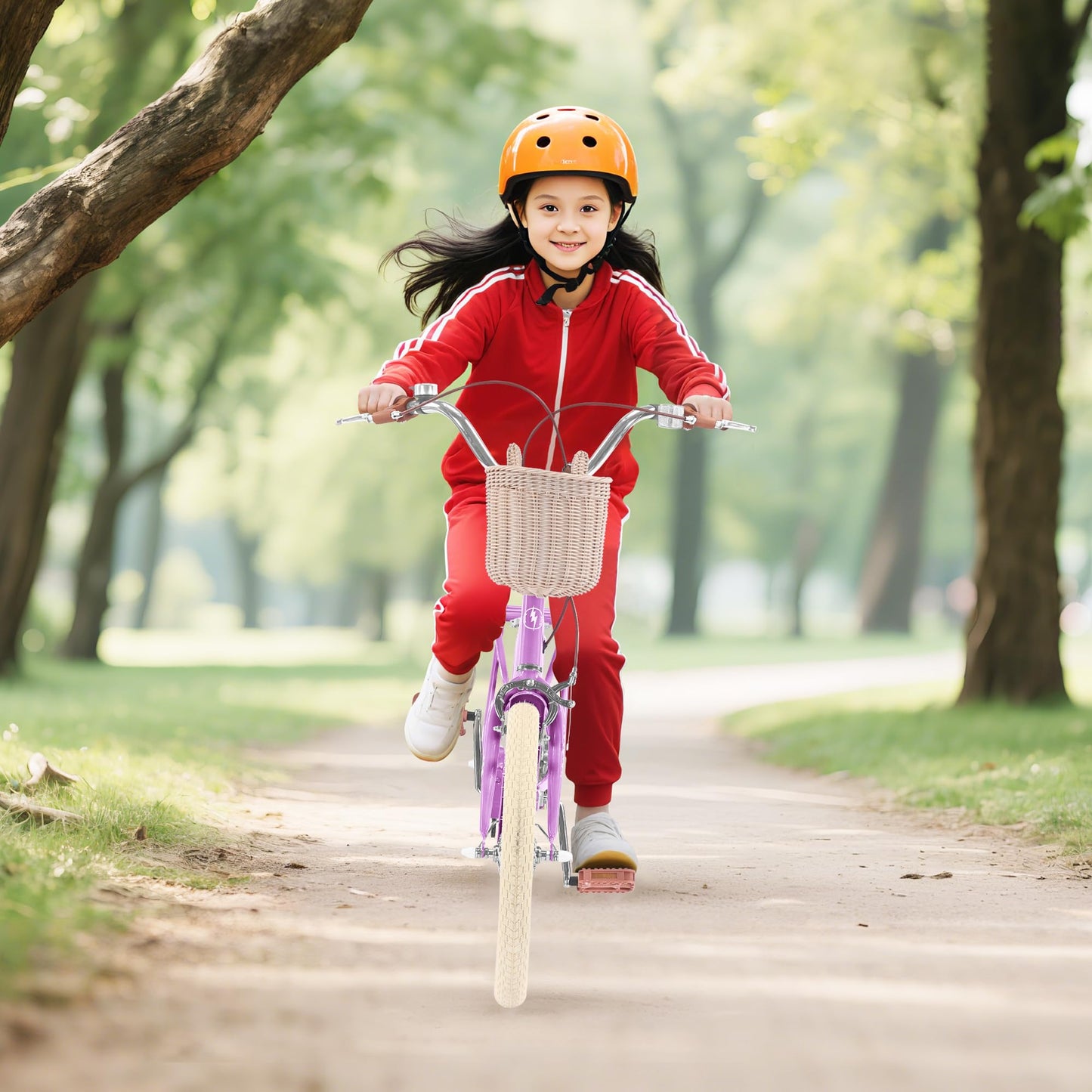SAHISTCT Girls Bike for Ages 8-12 Years Old,20 Inch Cruiser Bike with Kickstand, Single Speed Kids Bike with Basket for Girls Boys