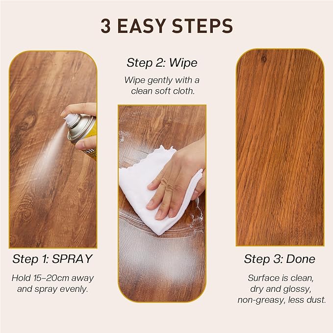 Natural Beeswax Furniture Polish : Wood Cleaner & Protector for Wooden Tables Cabinets Leather Furniture and More 2 Pack