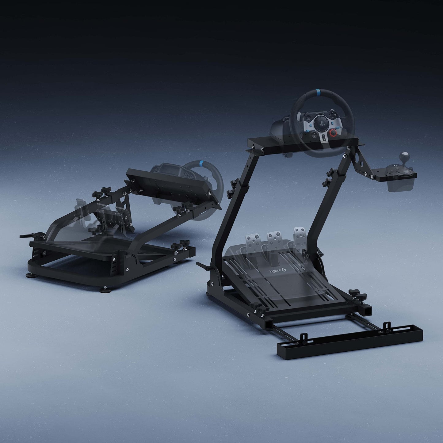 GT OMEGA Classic Wheel Stand - Compatible with Logitech G923, G29, & G920 and Thrustmaster T300, T500, TX & TH8A, Comes with a Chair Link